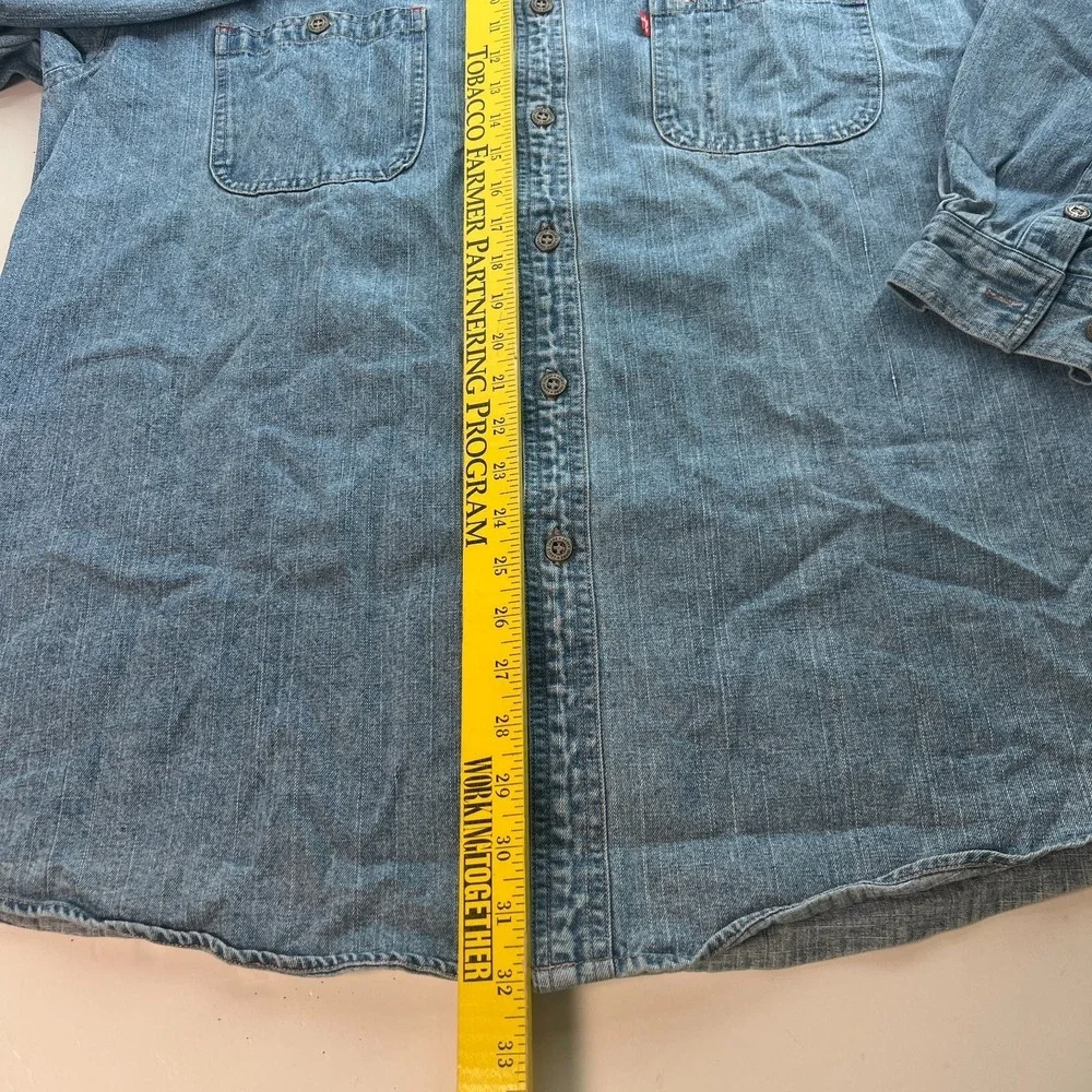 VTG Levis Men's Shirt Big E Sz XL Blue Cotton Heavy Denim Tag - Levi's Sweater